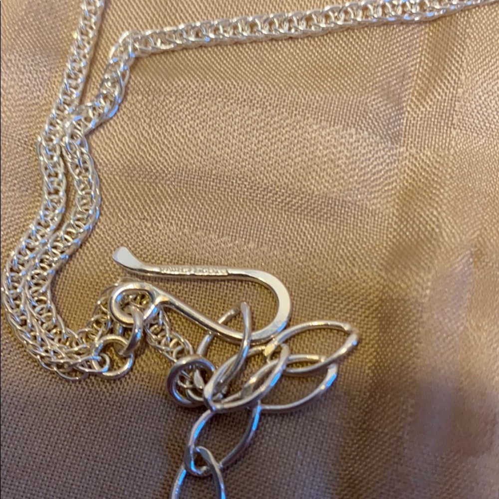 Mine finds by Jay King lapis v-shaped .925 Sterling inlaid necklace - Picture 4 of 8
